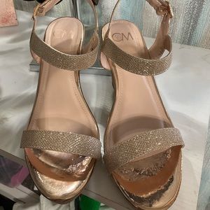 Rose Gold new wedge heels size 9